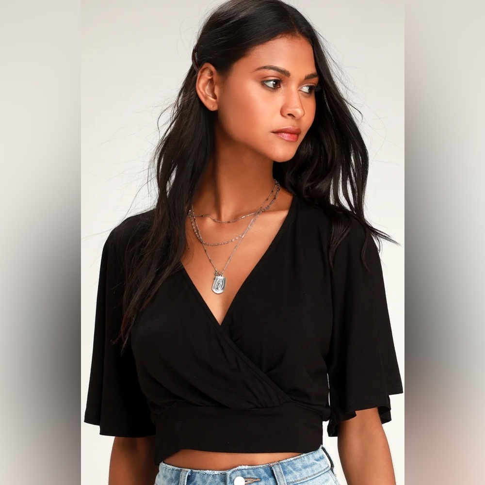 Klaxons Black Striped Wrap Shirt